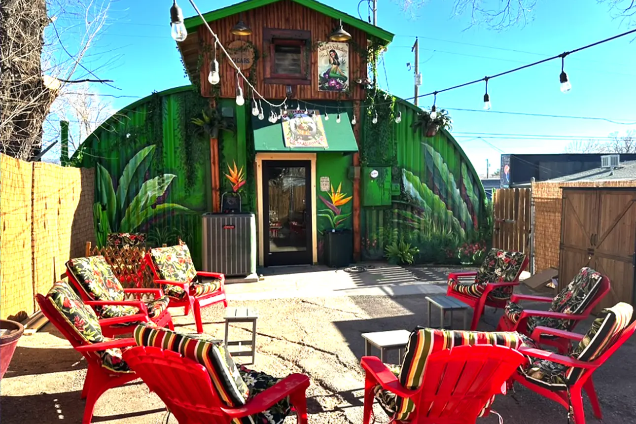 Outdoor cigar patio at Ol' Havana in Prescott, AZ